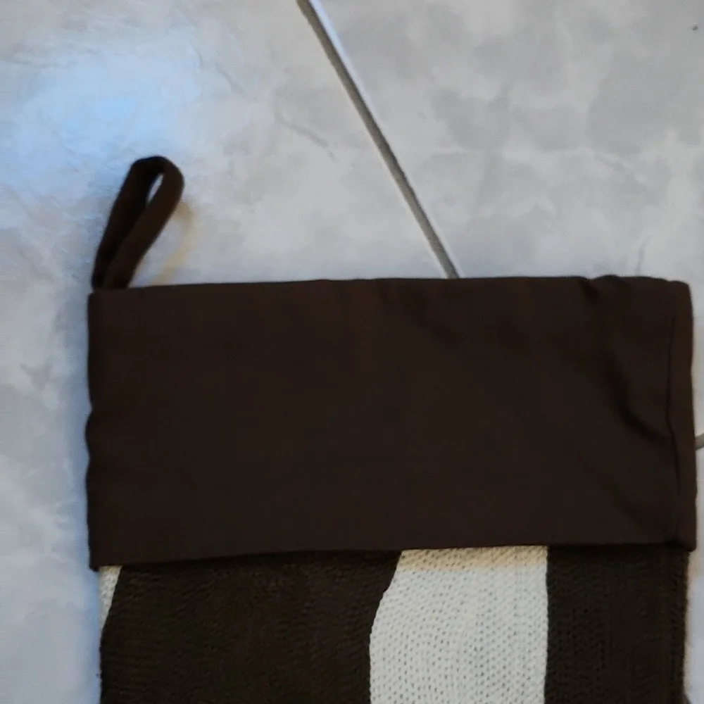 West Elm Stocking Sock in Brown & Cream